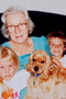 Lillian with her grandchildren: Rachael and Joshua.