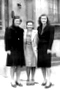 Lillian's sister, Dana; cousin, Ruth; and Lillian outside of the building in Philadelphia where the sisters stayed while in art school.